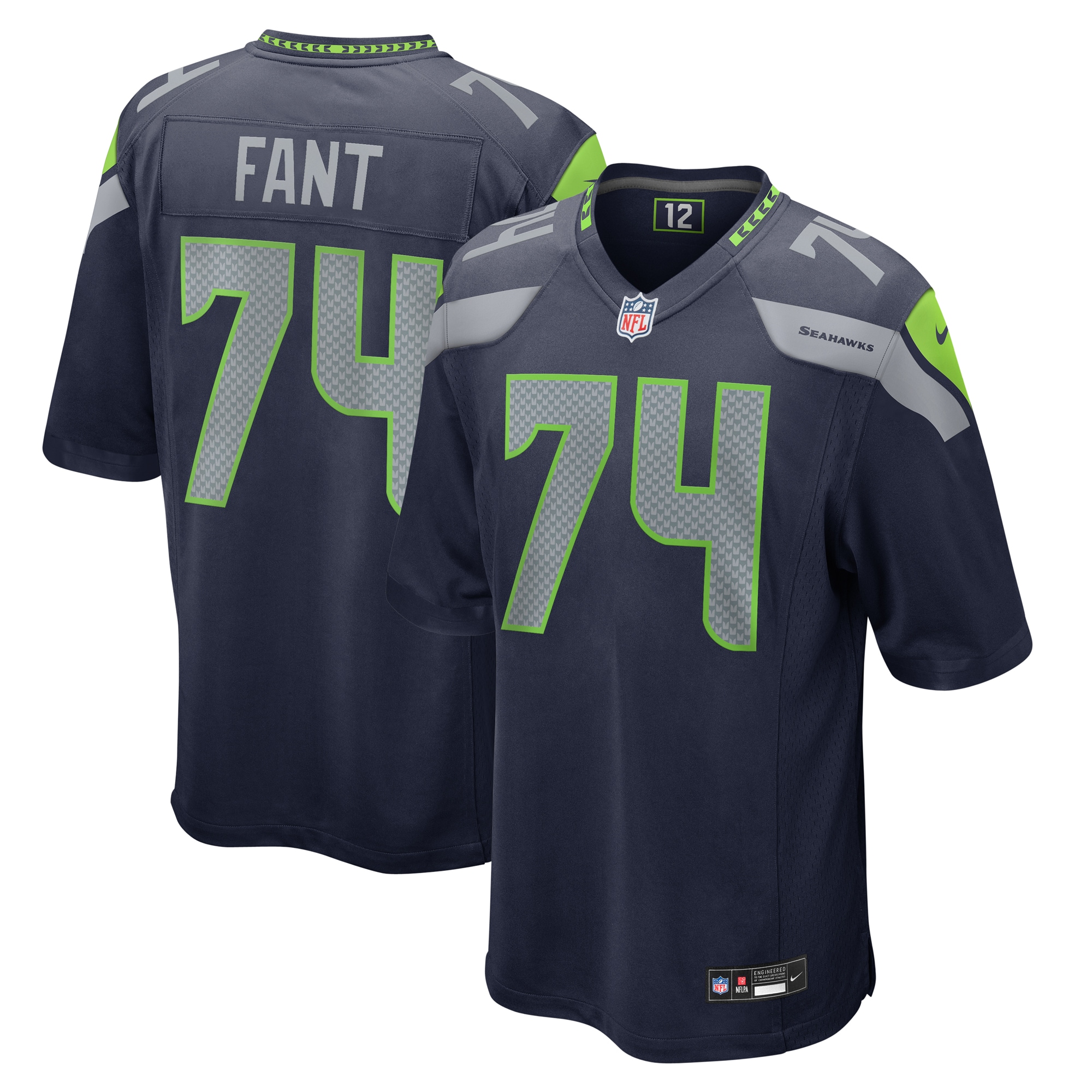 Men's Seattle Seahawks George Fant College Navy Game Jersey JS6575 nicesnker
