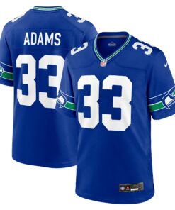 Men's Seattle Seahawks Jamal Adams Royal Throwback Player Game Jersey JS5103 nicesnker
