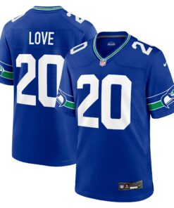 Men's Seattle Seahawks Julian Love Royal Throwback Player Game Jersey JS4150 nicesnker