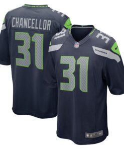 Men's Seattle Seahawks Kam Chancellor College Navy Retired Player Game Jersey JS4281 nicesnker