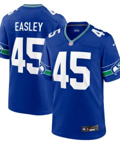 Men's Seattle Seahawks Kenny Easley Royal Throwback Retired Player Game Jersey JS3678 nicesnker