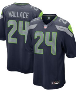 Men's Seattle Seahawks K'Von Wallace College Navy Game Jersey JS2306 nicesnker