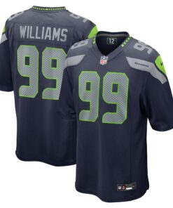 Men's Seattle Seahawks Leonard Williams College Navy Game Jersey JS1664 nicesnker