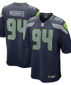 Men's Seattle Seahawks Mike Morris College Navy Game Jersey JS4347 nicesnker