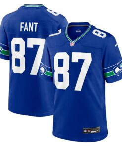 Men's Seattle Seahawks Noah Fant Royal Throwback Player Game Jersey JS9153 nicesnker