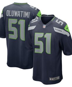 Men's Seattle Seahawks Olusegun Oluwatimi College Navy Game Jersey JS4683 nicesnker