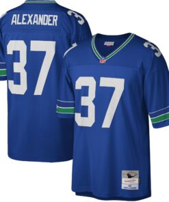 Men's Seattle Seahawks Shaun Alexander Mitchell & Ness Royal Legacy Jersey JS7476 nicesnker