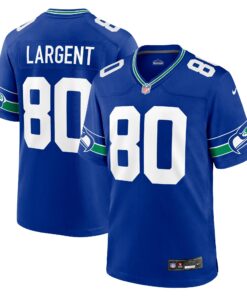 Men's Seattle Seahawks Steve Largent Royal Throwback Retired Player Game Jersey JS9117 nicesnker