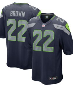 Men's Seattle Seahawks Tre Brown College Navy Game Jersey JS4436 nicesnker