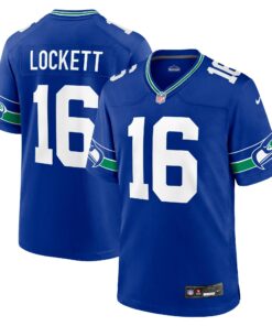 Men's Seattle Seahawks Tyler Lockett Royal Throwback Player Game Jersey JS2696 nicesnker