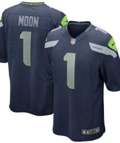 Men's Seattle Seahawks Warren Moon College Navy Game Retired Player Jersey JS3220 nicesnker
