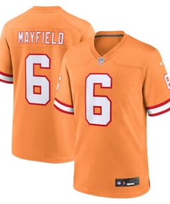 Men's Tampa Bay Buccaneers Baker Mayfield Orange Throwback Game Jersey JS4839 nicesnker