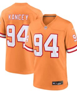 Men's Tampa Bay Buccaneers Calijah Kancey Orange Alternate Team Game Jersey JS6623 nicesnker
