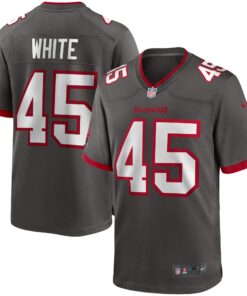 Men's Tampa Bay Buccaneers Devin White Pewter Game Jersey JS5263 nicesnker