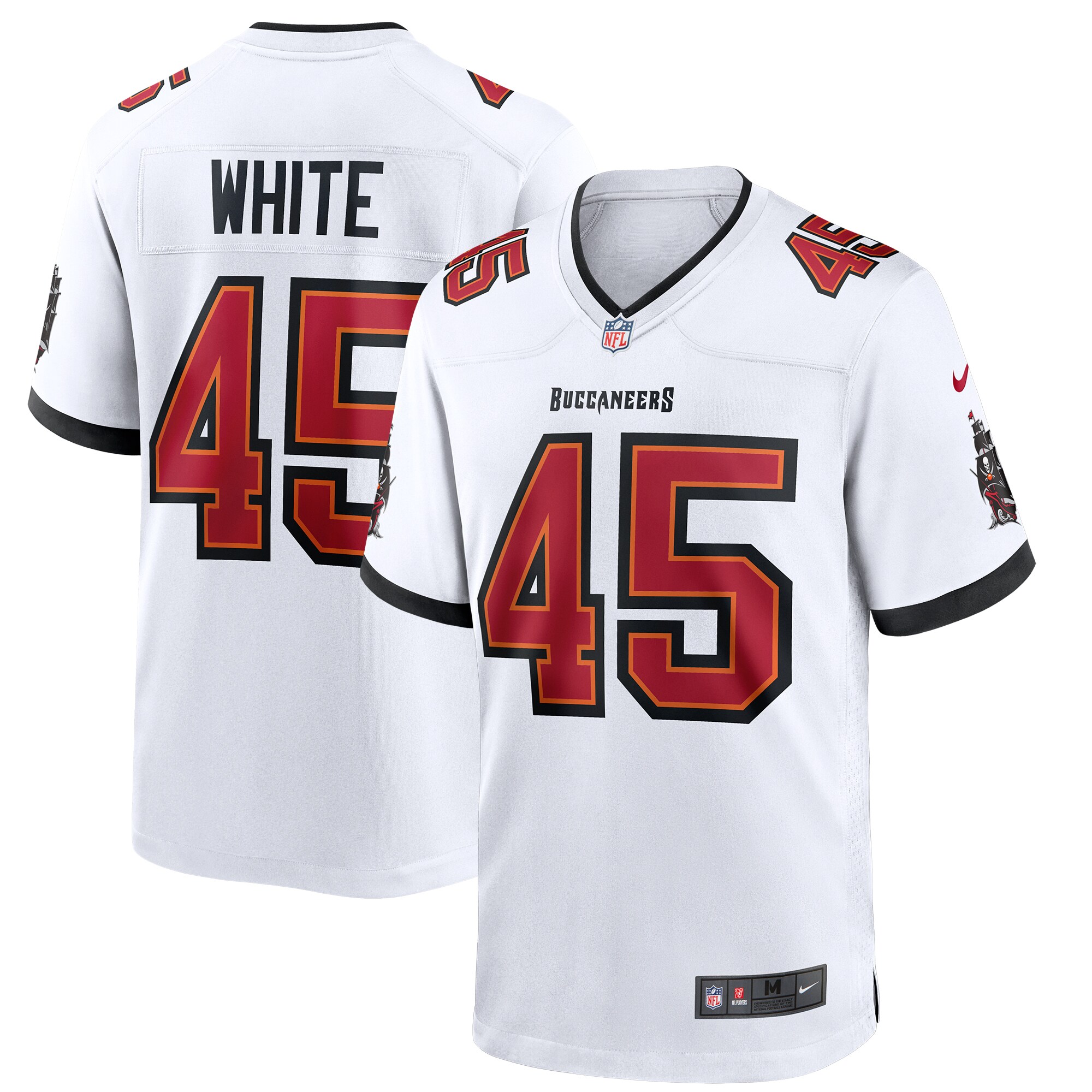 Men's Tampa Bay Buccaneers Devin White White Game Jersey JS6336 nicesnker