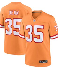 Men's Tampa Bay Buccaneers Jamel Dean Orange Throwback Game Jersey JS3391 nicesnker
