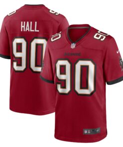 Men's Tampa Bay Buccaneers Logan Hall Red Game Player Jersey JS6689 nicesnker