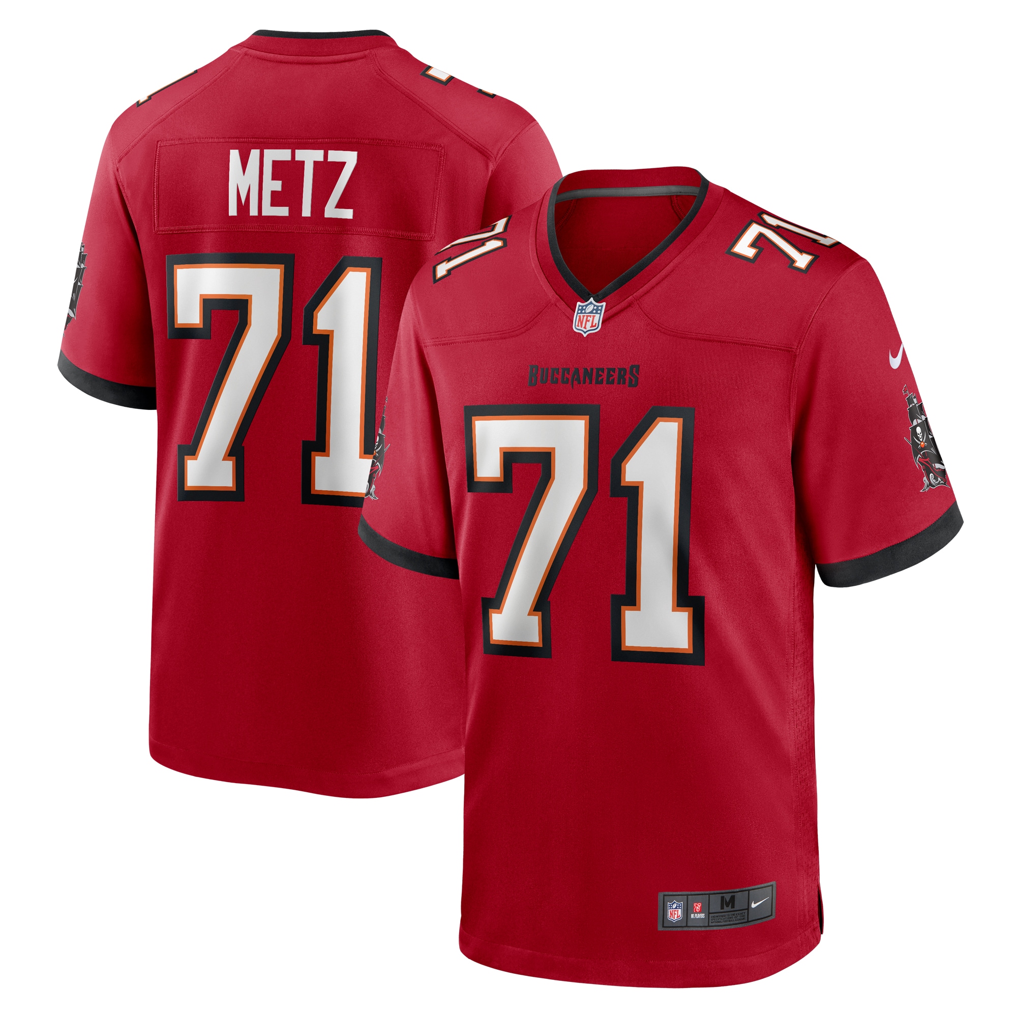 Men's Tampa Bay Buccaneers Lorenz Metz Red Game Jersey JS9387 nicesnker
