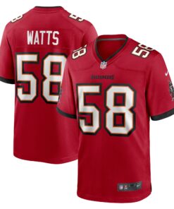 Men's Tampa Bay Buccaneers Markees Watts Red Game Jersey JS7726 nicesnker