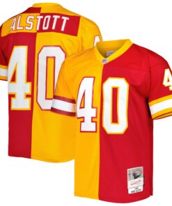Men's Tampa Bay Buccaneers Mike Alstott Mitchell & Ness Orange/Red 1996 Split Legacy Jersey JS8881 nicesnker