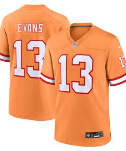 Men's Tampa Bay Buccaneers Mike Evans Orange Throwback Game Jersey JS9659 nicesnker