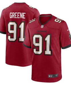 Men's Tampa Bay Buccaneers Mike Greene Red Game Player Jersey JS7732 nicesnker