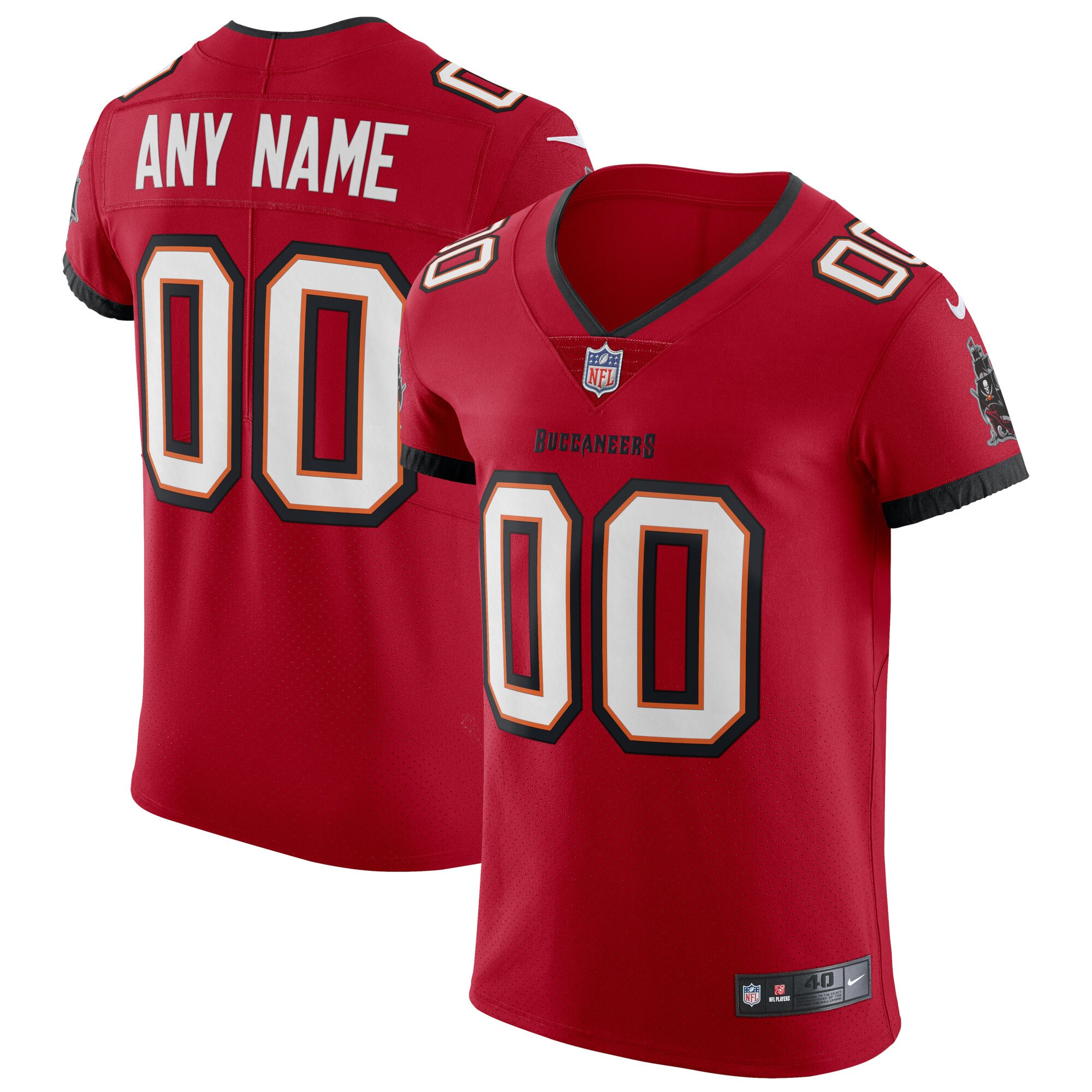 Men's Tampa Bay Buccaneers Red Vapor Elite Custom Jersey JS4562 nicesnker