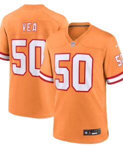 Men's Tampa Bay Buccaneers Vita Vea Orange Throwback Game Jersey JS5437 nicesnker