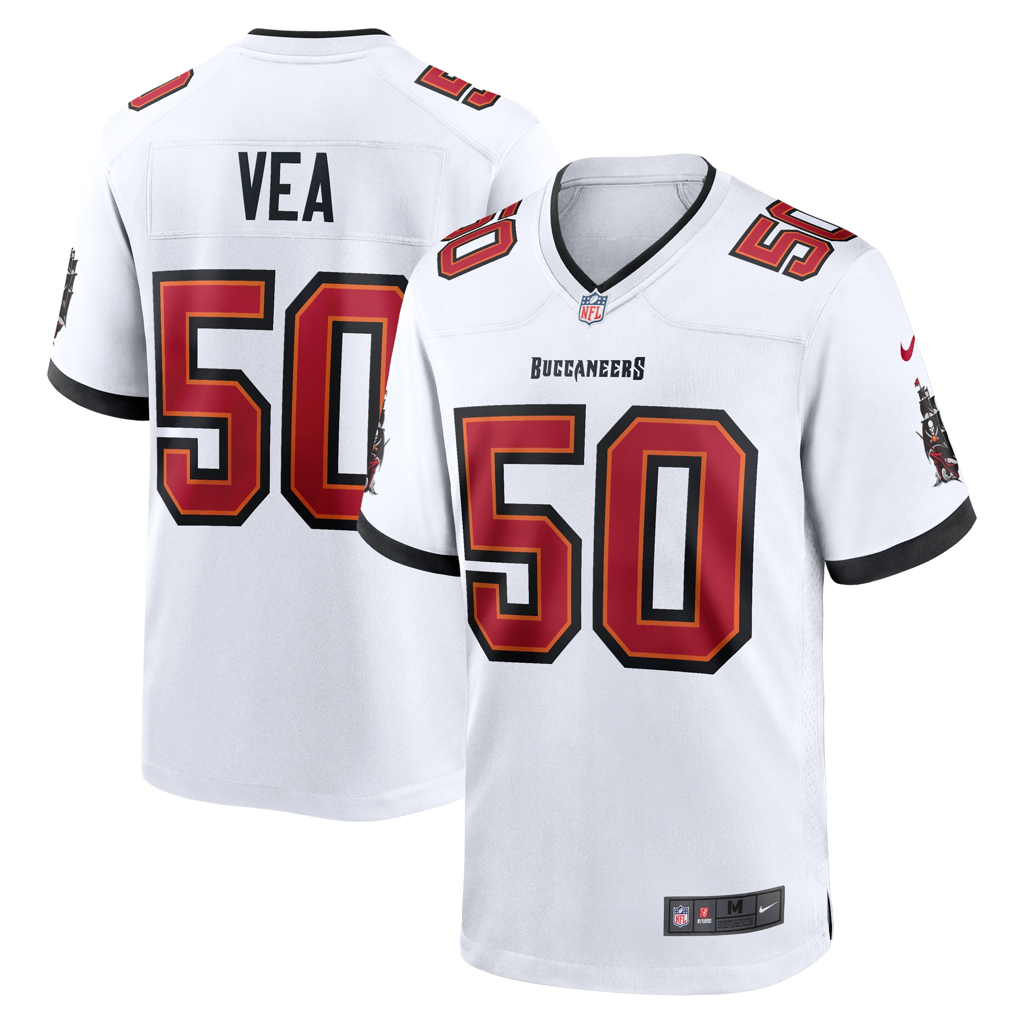 Men's Tampa Bay Buccaneers Vita Vea White White Game Jersey JS2203 nicesnker