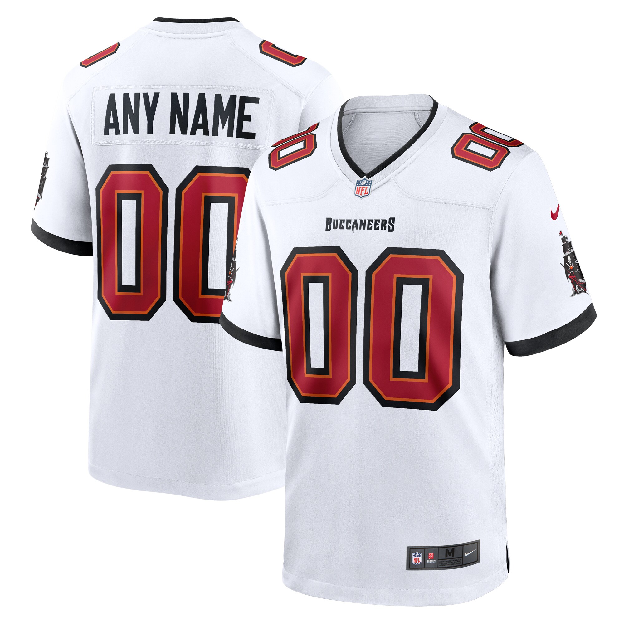 Men's Tampa Bay Buccaneers White Custom Game Jersey JS7979 nicesnker