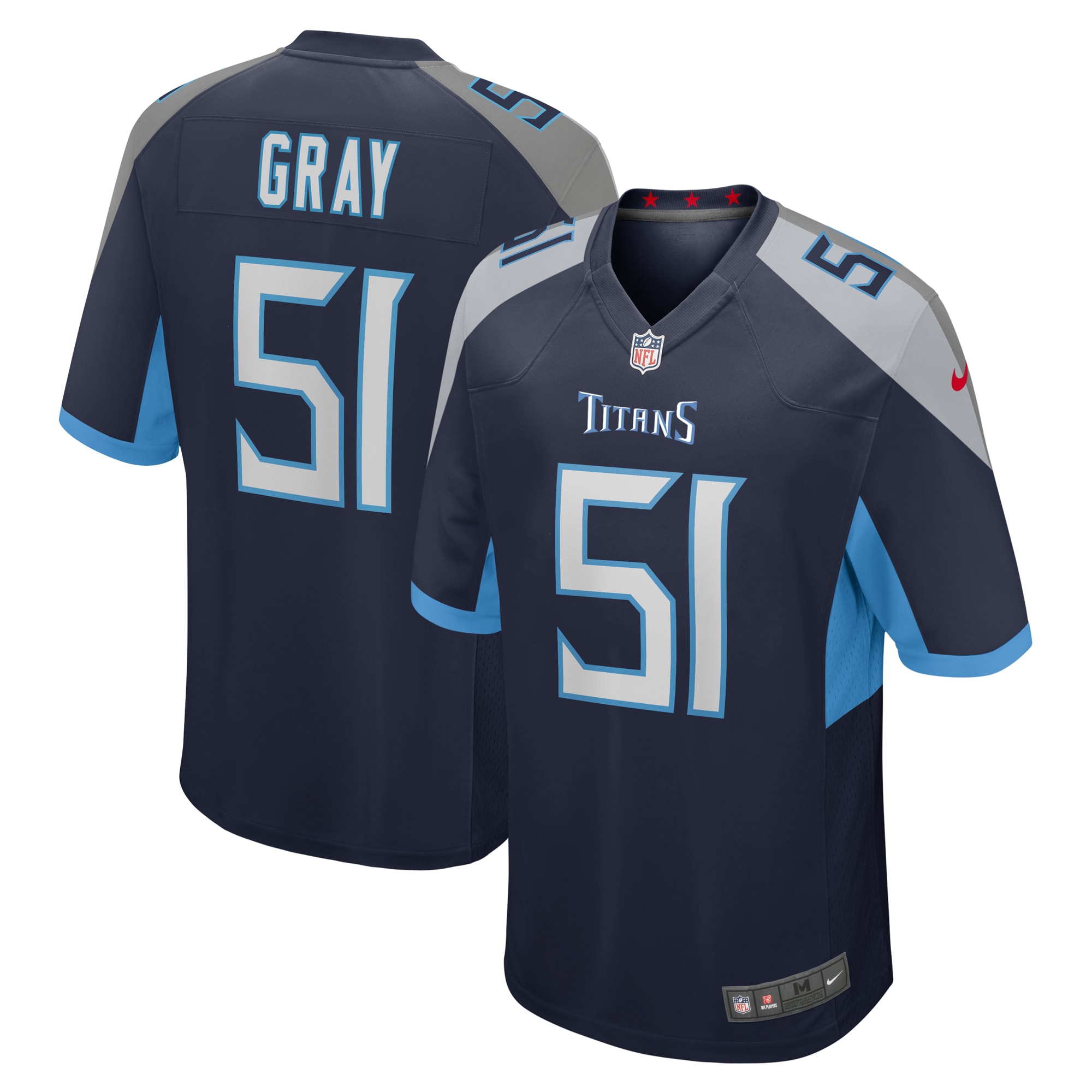 Men's Tennessee Titans Cedric Gray Navy Game Jersey JS1589 nicesnker