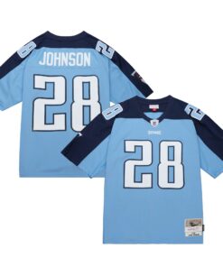 Men's Tennessee Titans Chris Johnson Mitchell & Ness Light Blue Legacy Jersey JS7514 nicesnker