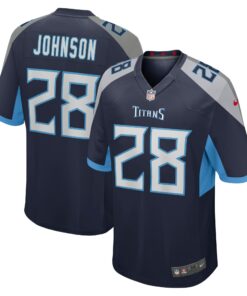 Men's Tennessee Titans Chris Johnson Navy Retired Player Game Jersey JS9387 nicesnker