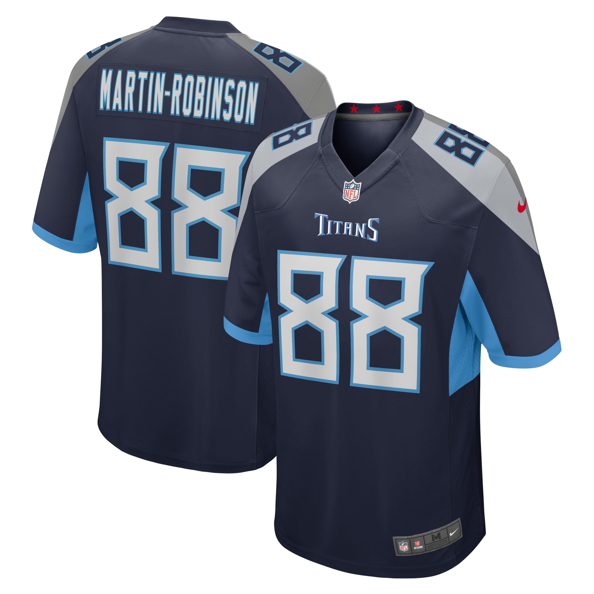Men's Tennessee Titans David Martin-Robinson Navy Game Jersey JS1380 nicesnker