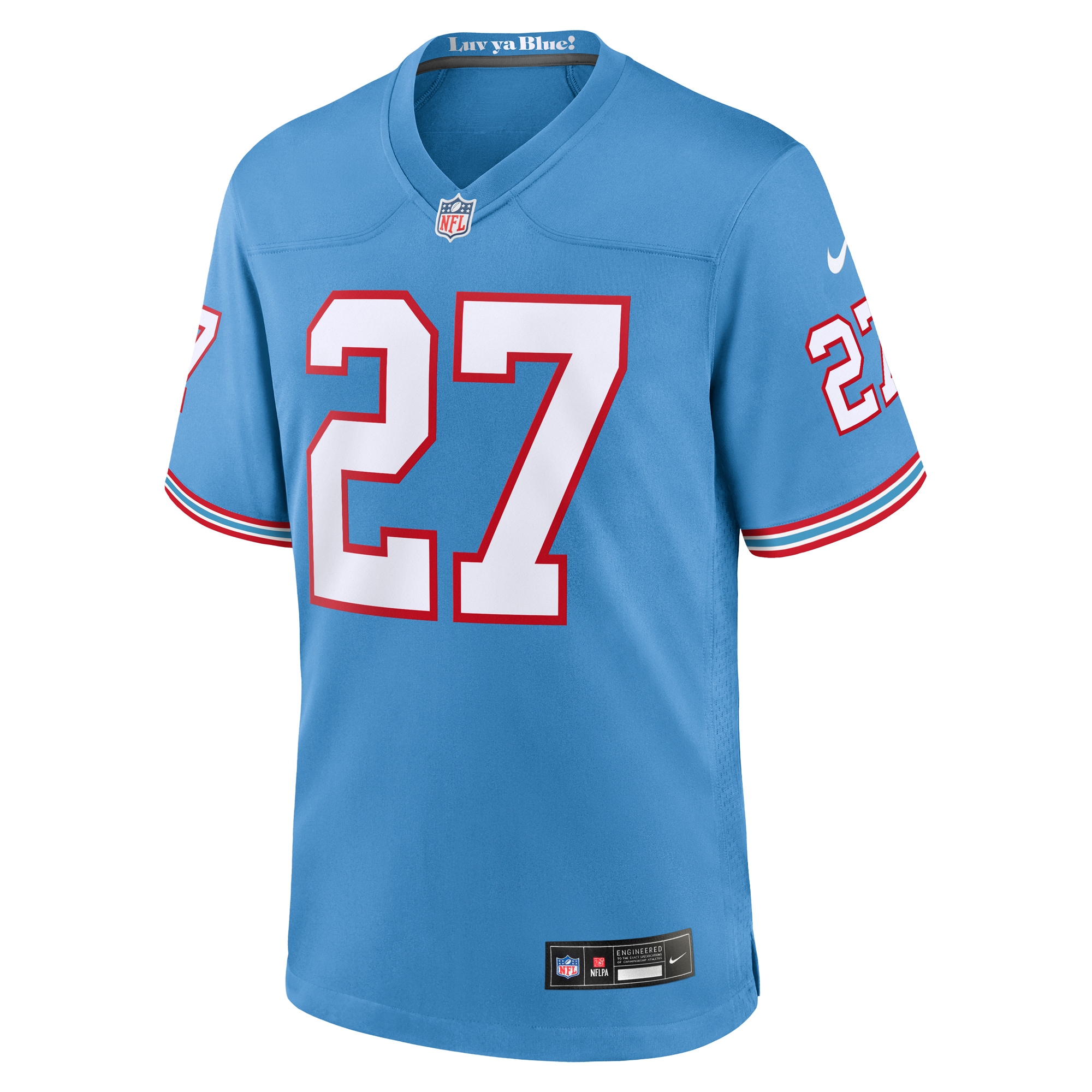 Men's Tennessee Titans Eddie George Light Blue Oilers Throwback Retired Player Game Jersey JS7996 nicesnker - Image 2