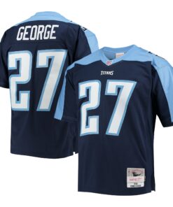 Men's Tennessee Titans Eddie George Mitchell & Ness Navy Legacy Jersey JS3642 nicesnker