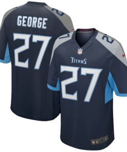 Men's Tennessee Titans Eddie George Navy Game Retired Player Jersey JS3612 nicesnker