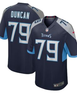 Men's Tennessee Titans Jaelyn Duncan Navy Team Game Jersey JS9749 nicesnker