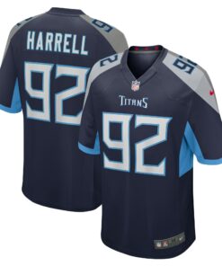 Men's Tennessee Titans Jaylen Harrell Navy Game Jersey JS4033 nicesnker