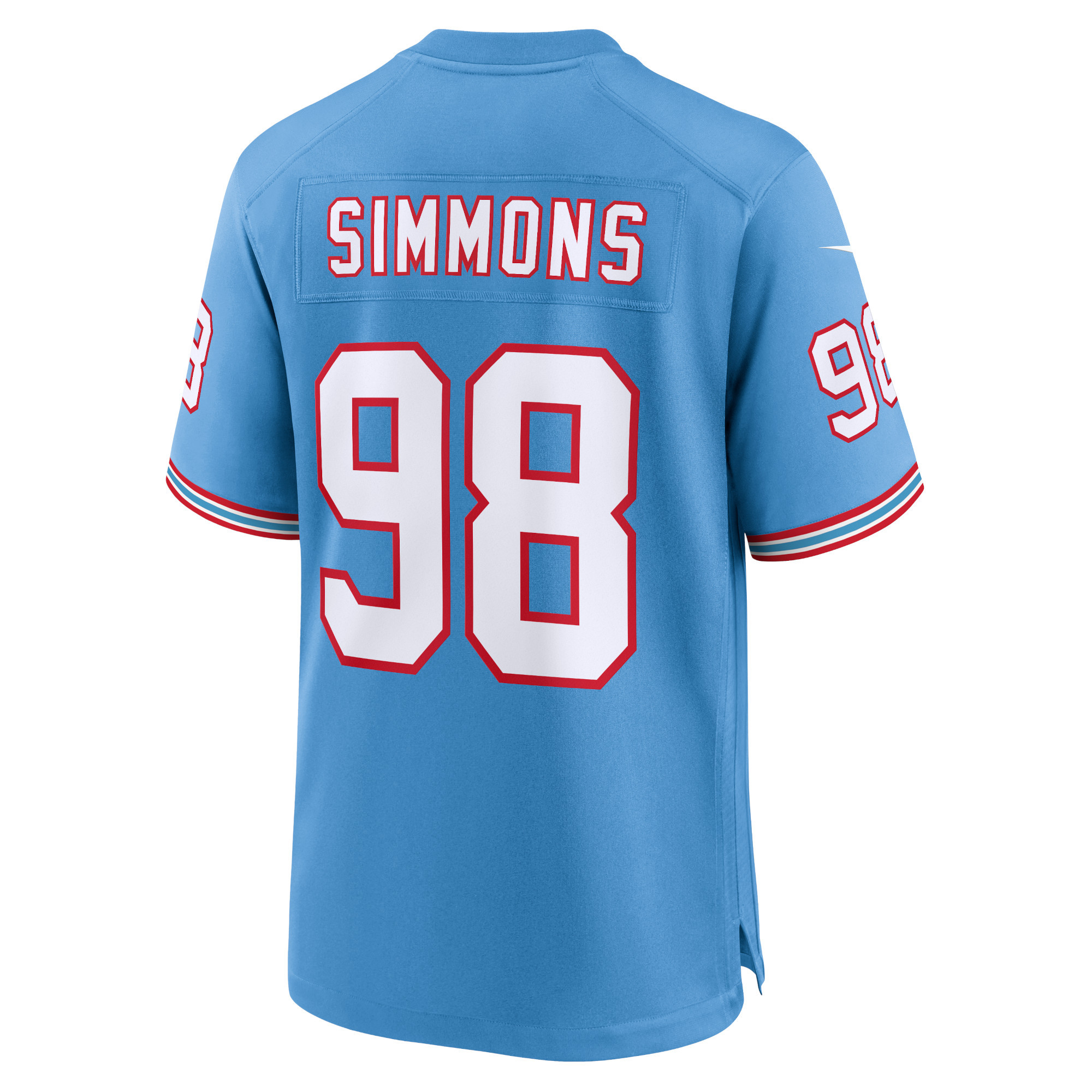 Men's Tennessee Titans Jeffery Simmons Light Blue Oilers Throwback Alternate Game Player Jersey JS5195 nicesnker - Image 3