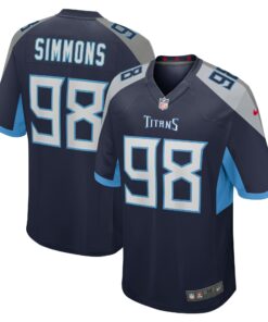 Men's Tennessee Titans Jeffery Simmons Navy Game Jersey JS7259 nicesnker