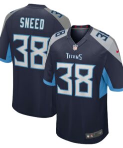 Men's Tennessee Titans L'Jarius Sneed Navy Team Game Jersey JS8577 nicesnker