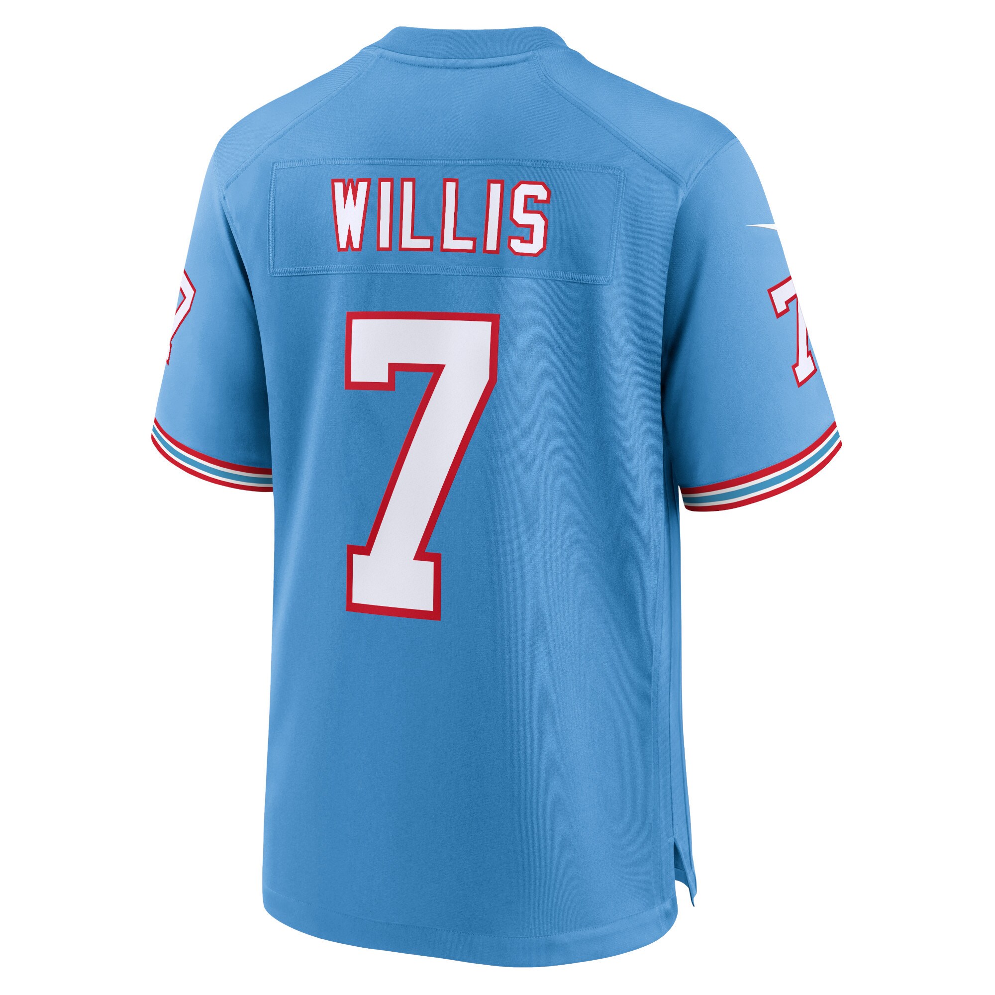 Men's Tennessee Titans Malik Willis Light Blue Oilers Throwback Alternate Game Player Jersey JS4219 nicesnker - Image 3