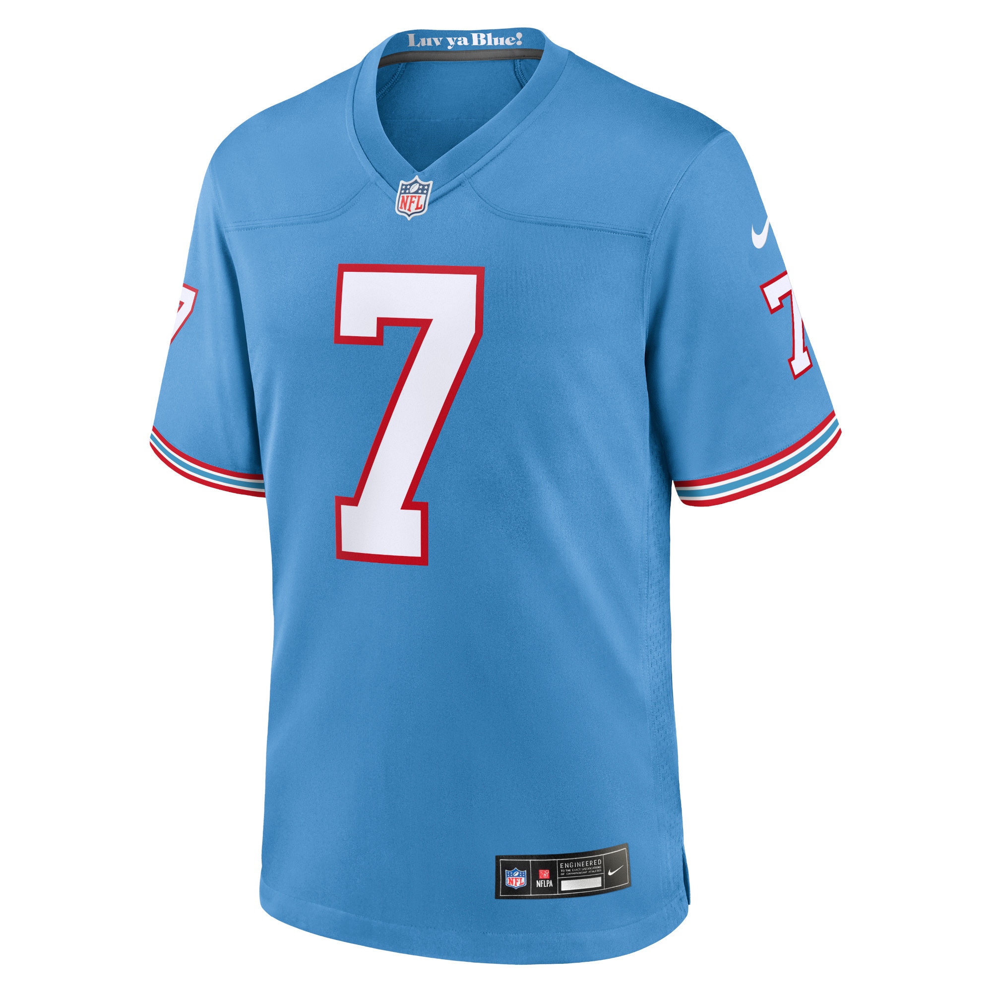 Men's Tennessee Titans Malik Willis Light Blue Oilers Throwback Alternate Game Player Jersey JS4219 nicesnker - Image 2