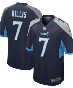 Men's Tennessee Titans Malik Willis Navy Player Game Jersey JS6183 nicesnker