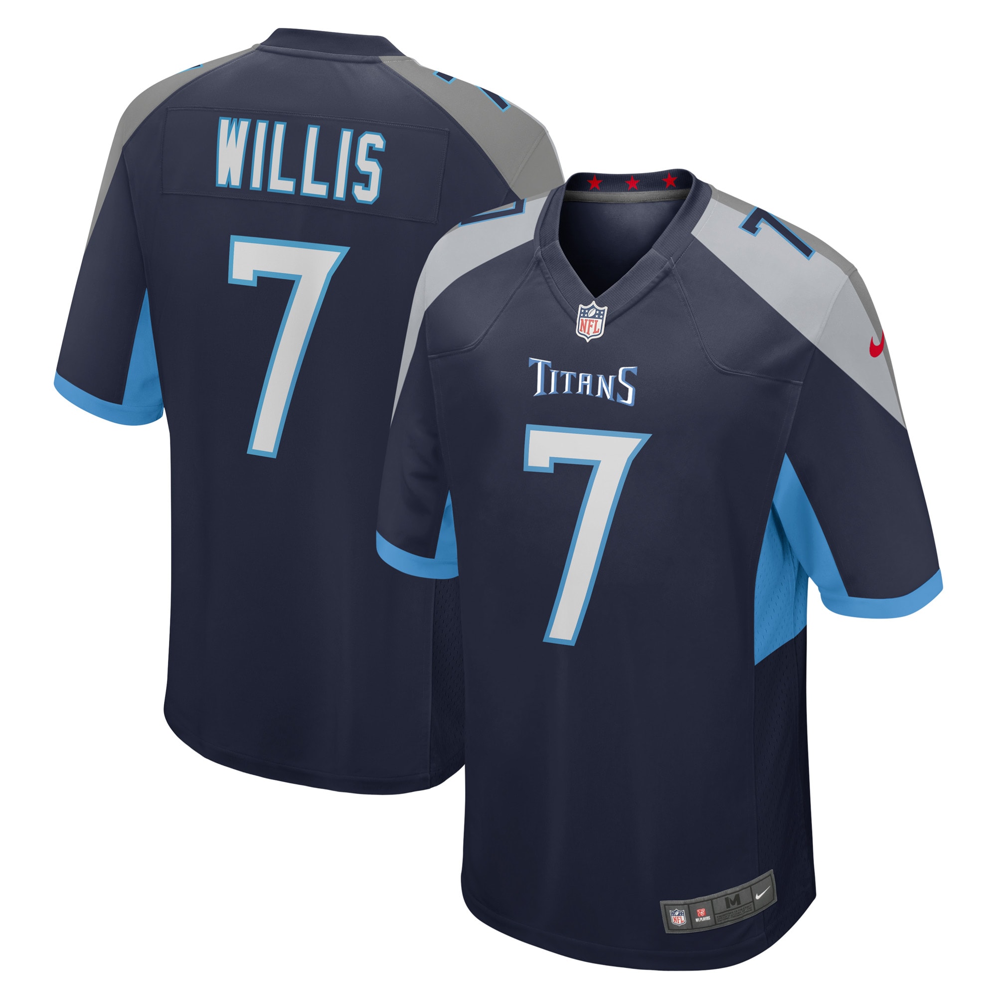 Men's Tennessee Titans Malik Willis Navy Player Game Jersey JS6183 nicesnker