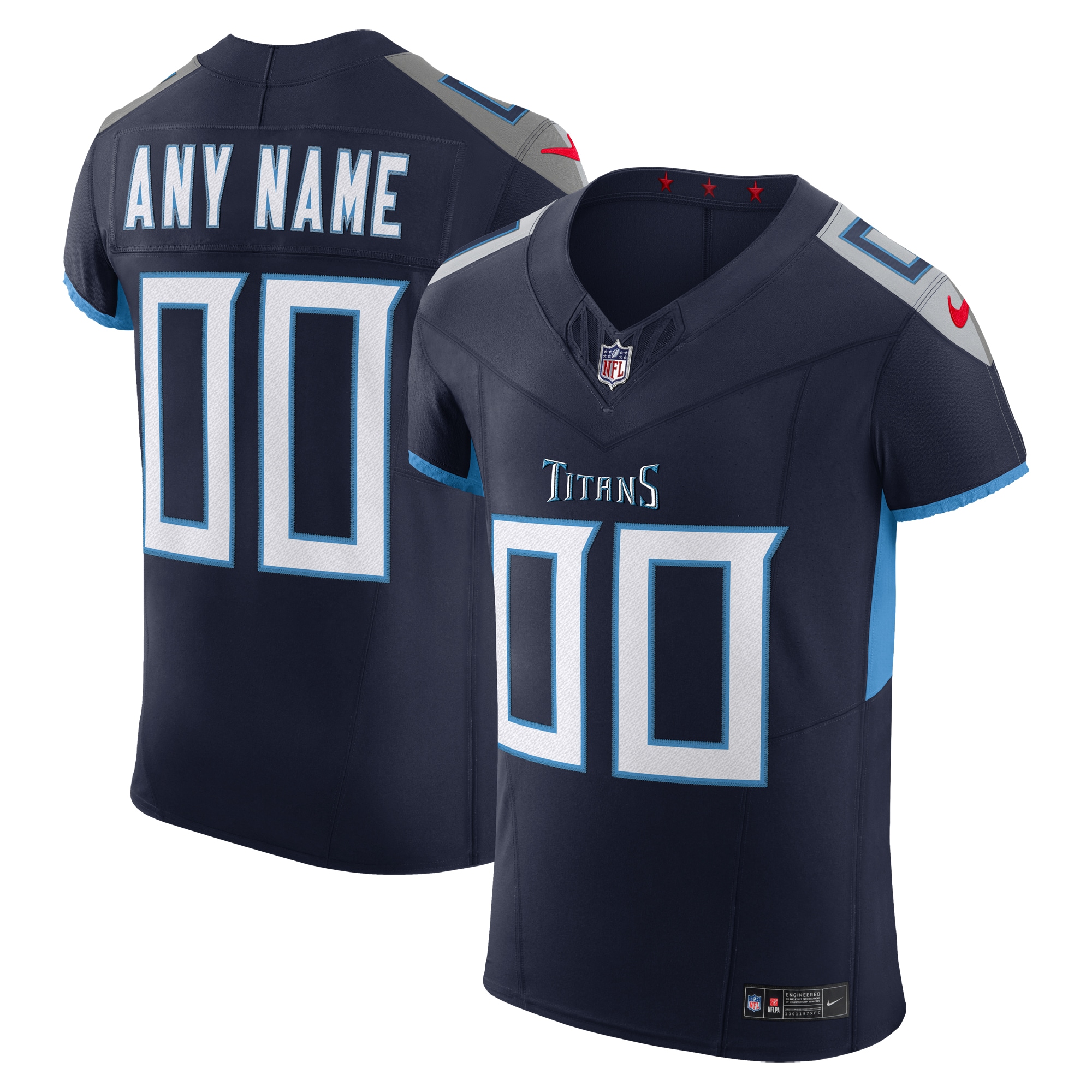 Men's Tennessee Titans Navy Vapor F.U.S.E. Elite Custom Jersey JS7512 nicesnker