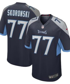 Men's Tennessee Titans Peter Skoronski Navy Game Jersey JS6642 nicesnker