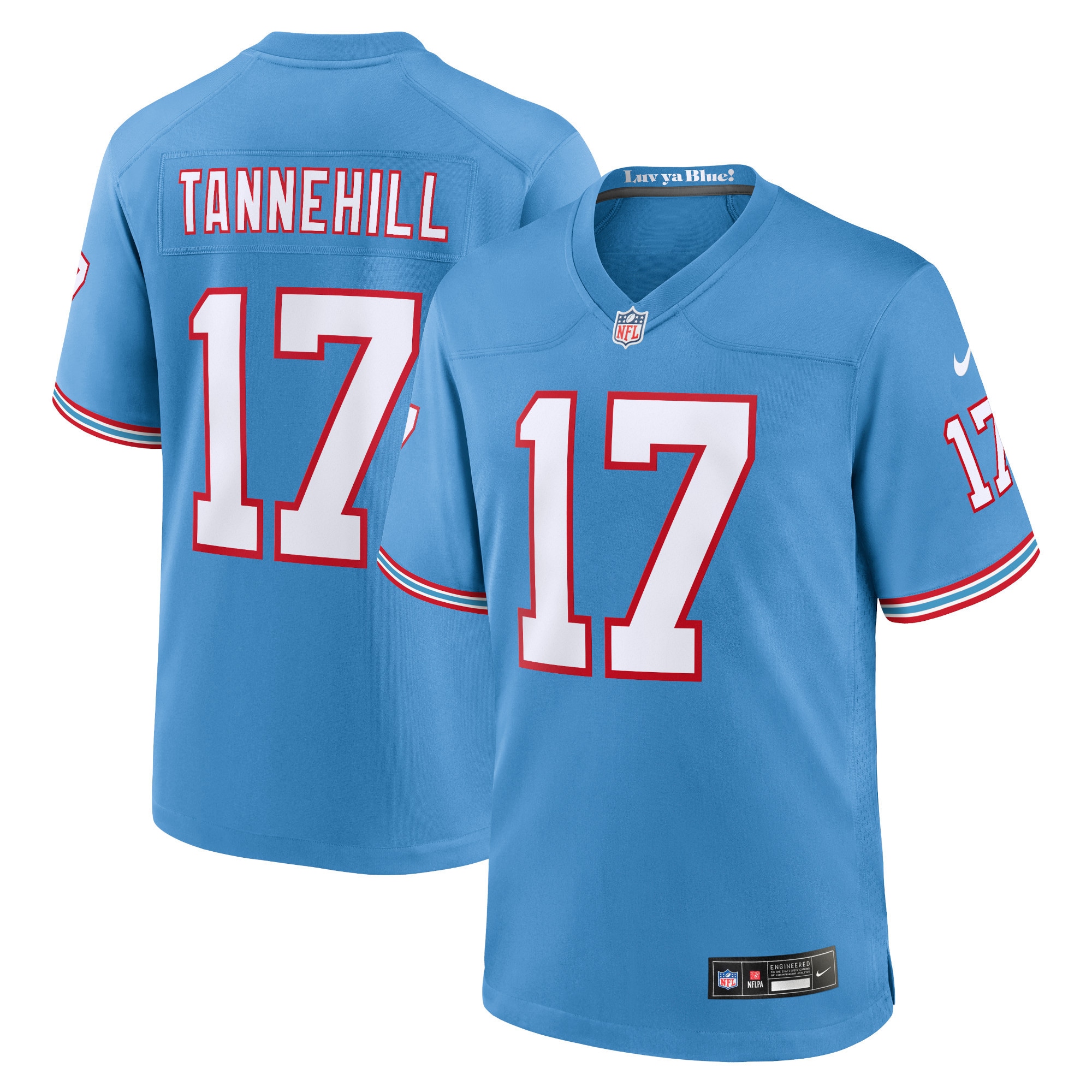 Men's Tennessee Titans Ryan Tannehill Light Blue Oilers Throwback Alternate Game Player Jersey JS6437 nicesnker