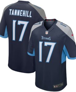 Men's Tennessee Titans Ryan Tannehill Navy Game Player Jersey JS6184 nicesnker